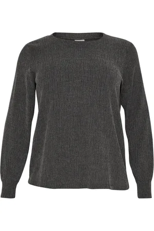 Kaffe Dark Grey Melange Blouse with Long Sleeves