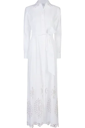 ELEVENTY Embroidered Long Shirt Dress