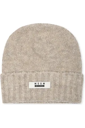 Msgm Hats & Caps, unisex, , ONE SIZE, Logo Patch Beanie Hat