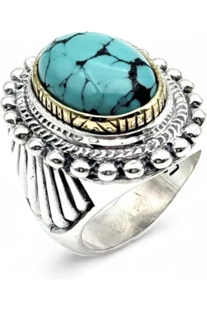 Jalan Jalan Rings, female, , 58 MM, 925 Silver Turquoise Oval Ring