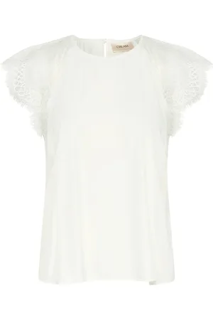 Cream Blouses, female, , L, Elegant Lace Blouse in Snow