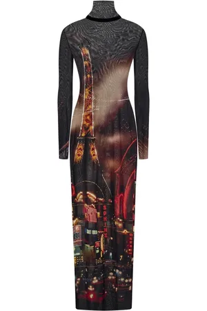 Jean Paul Gaultier Red Turtleneck Dress Pigalle Print