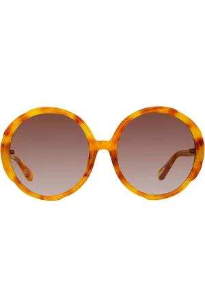 Linda Farrow Sunglasses, female, , 63 MM, Round Oversize Brown Gradient Sunglasses