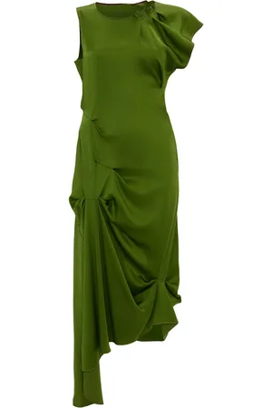 Victoria Beckham Party Dresses, female, , 2XS, Asymmetrical Midi Dress with Drapes