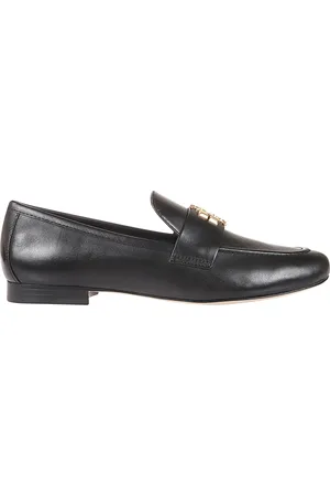 Tory Burch Loafers, female, , 7 UK, Leather Moccasin with Golden Metal Logo