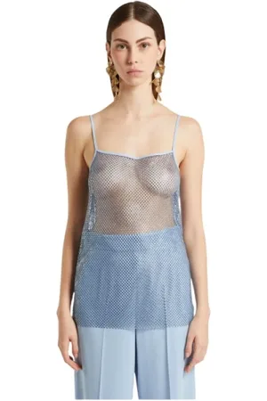 MARELLA Sleeveless Tops, female, , S, Strass Tank Top with Array