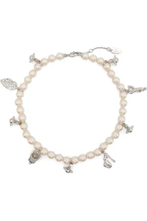 Vivienne Westwood Platinum Creamrose Pearl Necklace