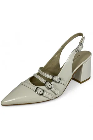 Laura Bellariva Slingback Pumps with Buckles and Kitten Heel