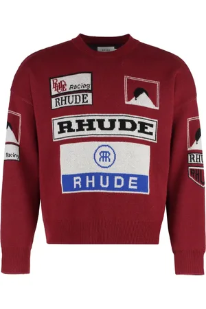 Rhude Round-neck Knitwear, male, , M, Merino Cashmere Ribbed Knit Jumper