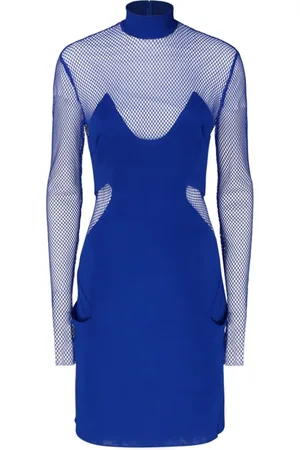 Tom Ford Cobalt Mesh Panel Minidress