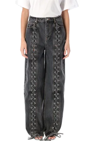 ROTATE Straight Jeans, female, , W27, Lace Denim Trousers