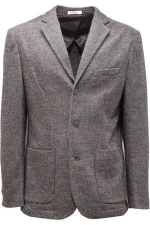 sun68 Blazers, male, , XL, Wool/Cotton Jacket in Medium Grey/Black