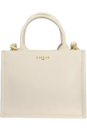 GAËLLE Mini Shopper Bag with Metal Logo and Jacquard Shoulder Strap