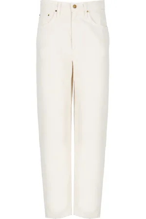 Mother Straight Jeans, female, , W26, Ivory Cotton Blend Jeans with Belt Loops