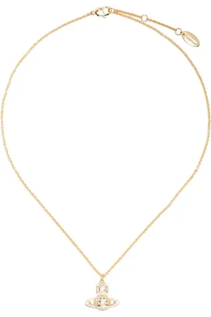 Vivienne Westwood Necklaces, female, , ONE SIZE, Gold/White Bas Relief Pendant