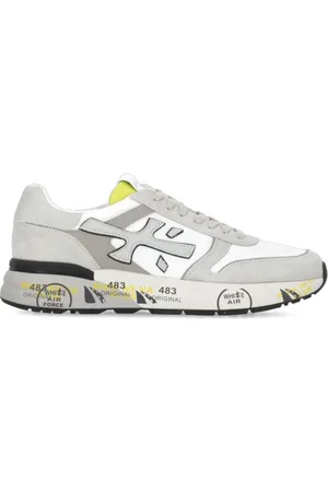 Premiata Grey Leather Trainers with Contrasting Details