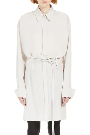 Sportmax Shirt Dresses, female, , M, Oversize Silk Shirt Cement Grey