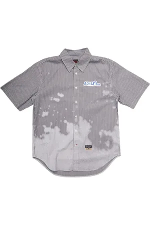 Evisu Short Sleeve Shirts, male, , M, Striped Logo Print Shirt