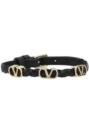 VALENTINO GARAVANI Iconic Leather Bracelet with VLogo Plaques