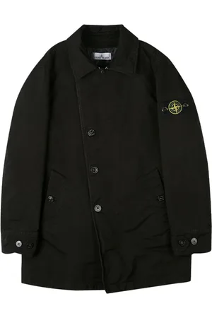 Stone Island Parkas, male, , L, Adjustable Collar Trench Coat with Diagonal Pockets