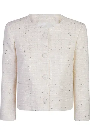 ELEVENTY Sequined Short Collarless Jacket