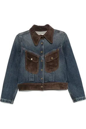 NILI LOTAN Denim Jackets, female, , M, Indigo Outerwear with Press-Stud Fastening