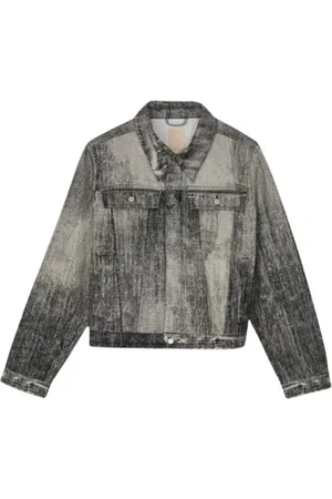 Camper Denim Jackets, male, , XL, Black Denim Jacket - Paint Style