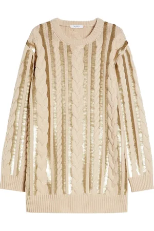 Max Mara Knitted Dresses, female, , S, Albino Mel Mambo Stylish Dress