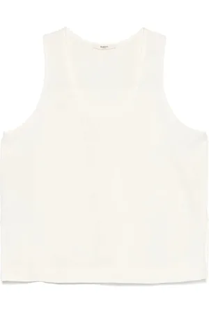 BARENA Sleeveless Tops, female, , XS, Elegant Ivory Sleeveless V-Neck Top