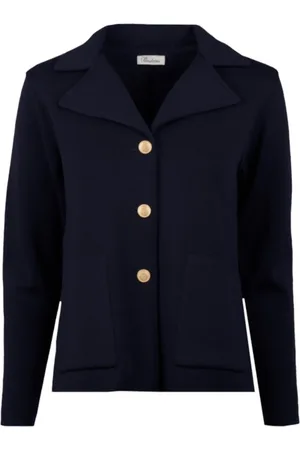 Stenströms Cardigans, female, , L, Navy Merino Wool Knitted Cardigan