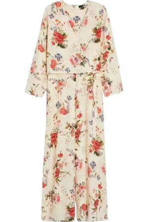 Max Mara Wrap Dresses, female, , M, Silk printed sleeveless jumpsuit