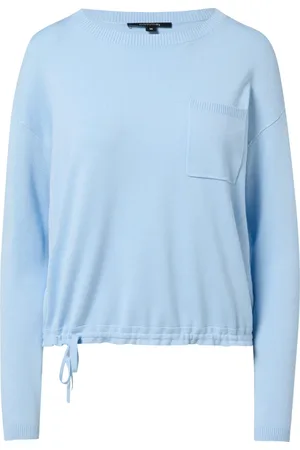 Comma, Round-neck Knitwear, female, , XL, Fine Knit Jumper with Drawstring and Chest Pocket