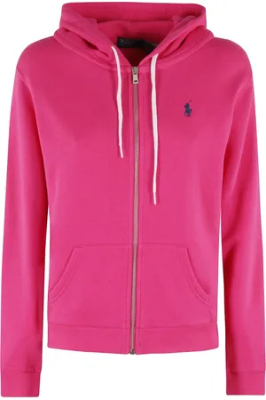 Ralph Lauren Zip-throughs, female, , XS, Fuchsia Hoodie with Embroidered Logo