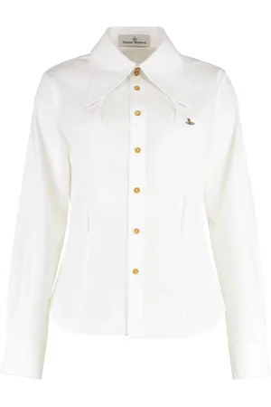 Vivienne Westwood Shirts, female, , XS, Buttoned Cotton Shirt with Rounded Hem