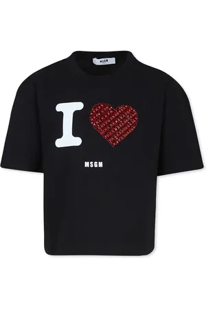 Msgm T-Shirts, unisex, , 4 Y, Crystal Heart T-Shirt