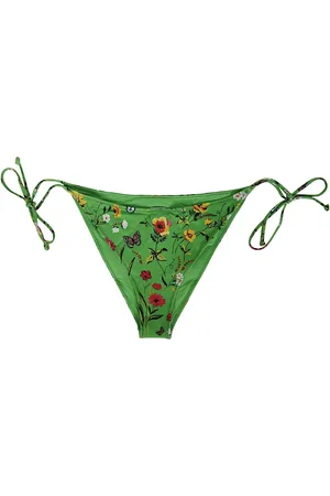 MC2 SAINT BARTH Bikinis, female, , M, Green Sea Patterned Lace-Up Briefs