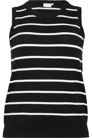 Kaffe Striped Slipover Jumper /Chalk Stripe