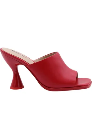Lola Cruz Heeled Mules, female, , 6 UK, Magenta Stylish Mule Shoes