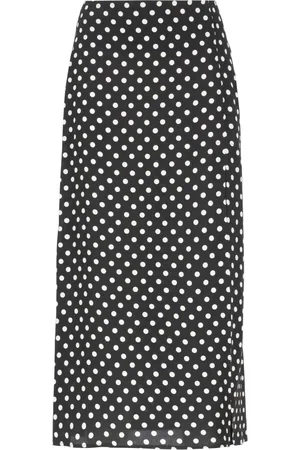 Mar De Margaritas Midi Skirts, female, , M, Polka Dot Viscose Skirt