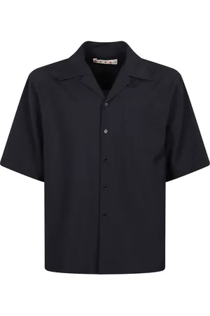 Marni Short Sleeve Shirts, male, , M, Short sleeve shirt with Cuban collar