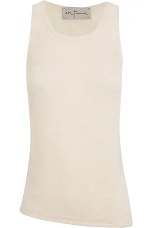 Cortana Sleeveless Tops, female, , XL, Antique, ivory hemp top