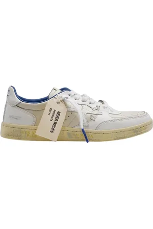Premiata White Leather Trainers with Rubber Sole