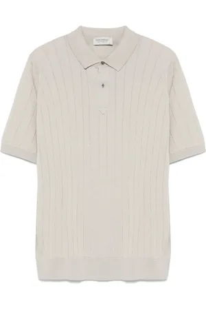 JOHN SMEDLEY Polo Shirts, male, , S, Taupe Grey Polo Jumper