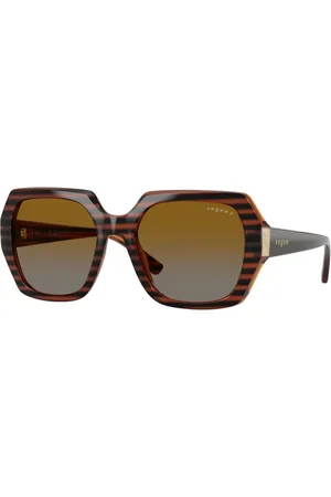 vogue Striped Havana Sunglasses with Gray Gradient Lenses