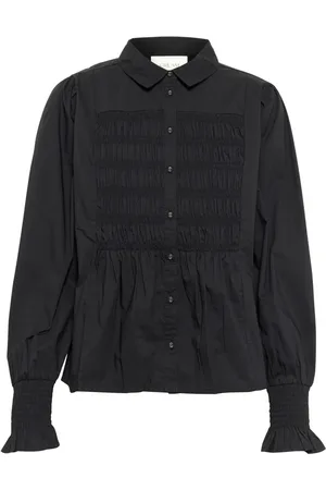 Cream Shirts, female, , 3XL, Shirt with Ruffle Details