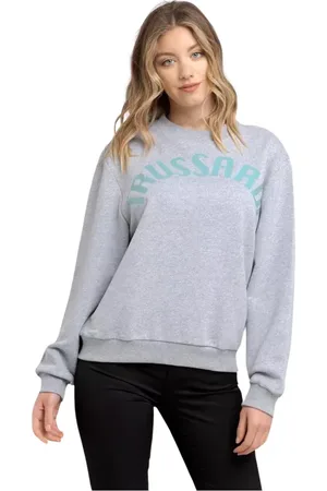 Trussardi Sweatshirts, female, , S, Maxi Lettering Cotton Jumper