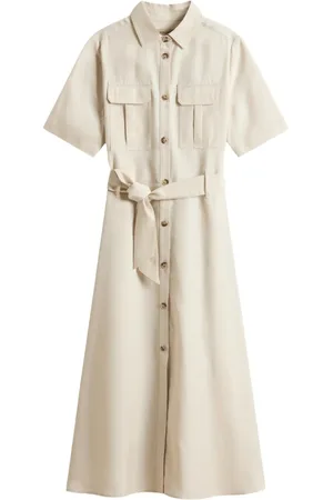 Woolrich Shirt Dresses, female, , L, Long Tencel Shirt Dress with Belt