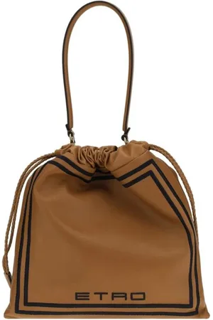 Etro Bucket Bags, female, , ONE SIZE, Floral Embroidered Shoulder Bag with Drawstring