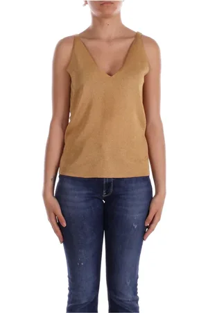 Liu Jo Sleeveless Tops, female, , S, Golden Jumper Collection Logo Front