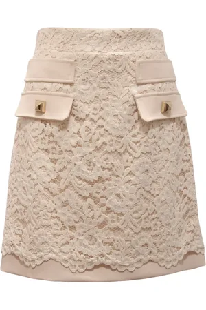 BABYLON Short Skirts, female, , M, Lace Skirt Made in Italy